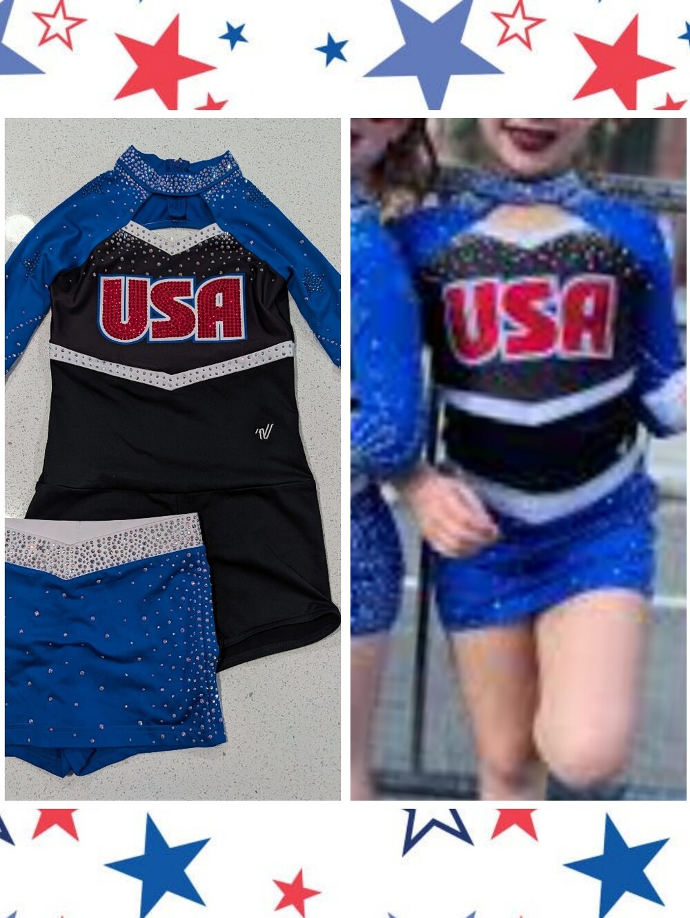 ATHLETE WORN Official Team USA Elite Real AllStar YL Cheerleading Team UNIFORM